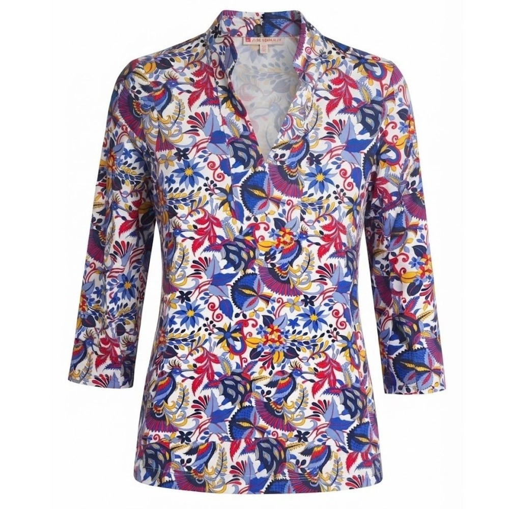Jude Connally Womens Hummingbird Floral Print 3/4 Sleeve Top Size M - CJ